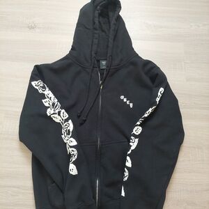Obey Zip Up Hoodie Black Size Large